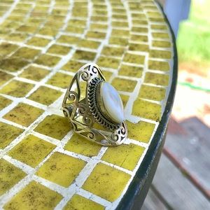 925 sterling silver white gem ring